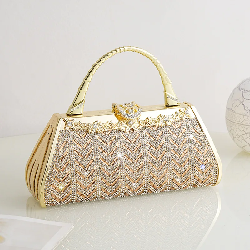 

Fan Diamond Bridal Bridesmaids Handbag Photography Film and Television Props Craft Dinner Bag Large Capacity Dress Bag Bag