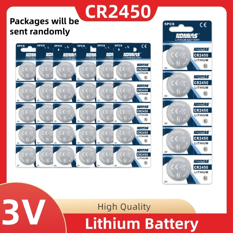 5-50pcs 3V CR2450 piles bouton CR2450 5029LC LM2450 DL2450 CR2450N BR2450 600mAh pile au Lithium pile bouton montre batterie
