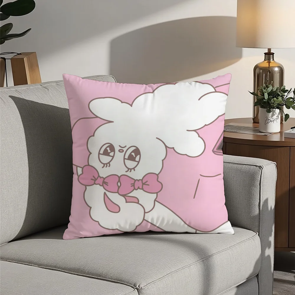 

Cute E-Esther Bunny Rabbit Pillow Case Plush Fabric Soft Pillowcase Double Sided Print Cushion Cover Household Gifts