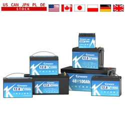 12V LiFePO4 Battery Pack 100 120 135 200Ah for Golf Cart RV Campers Off-Road Built-in Bluetooth 6000 Cycles Lithium Power