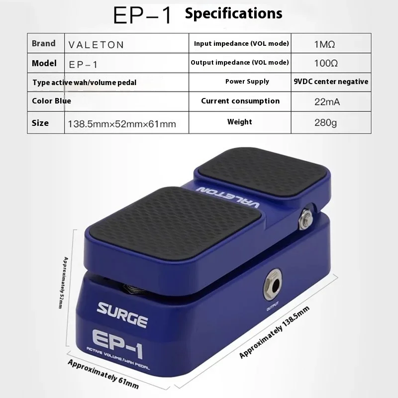 Педаль эффектора для электрогитары Valeton EP-1 EP-2, выражение «два в одном», Wow, объем, универсальный одиночный блок, подарки