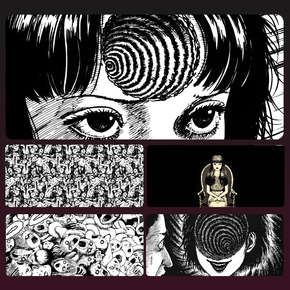 

Junji Ito anime Mousepad Mouse Mat Desk Mat With Pad Gaming Accessories Prime Gaming XXL Keyboard Pad