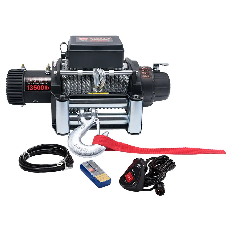 

power motor strong gears quiet brake fast speed 13500lb winch 12V for jeep auto car offroad 4x4