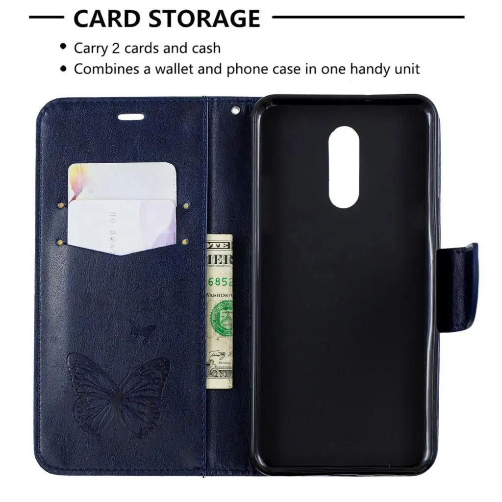 Luxury PU Leather Flip Case For LG Stylo 5 3D Butterfly Phone Case For LG Stylo 5 Purse Pouch Wallet Case Coque