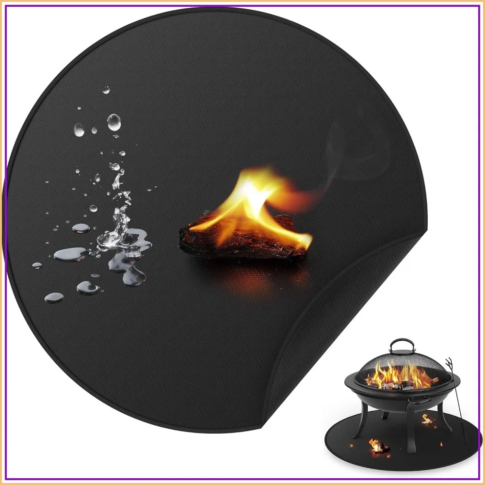 

24" Fire Pit Mat, Round Under Grill Blanket, Fireproof, Oil Proof, Waterproof, for BBQ Accessories