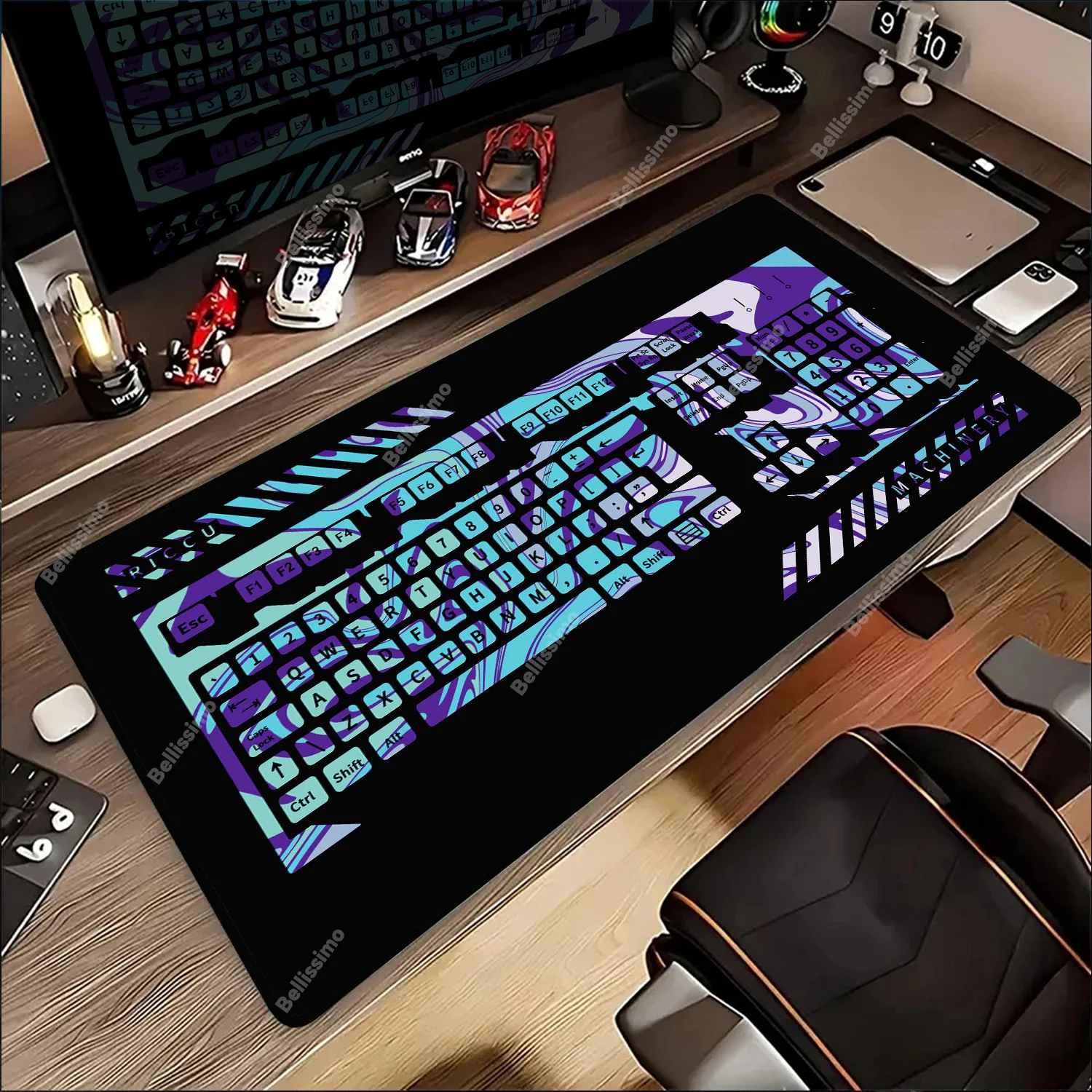 

Desk Mat Black And White Keyboard Strata Liquid Mousepad Large Abstract Lockedge Office Non-slip Carpet Mouse Pad Gaming Deskmat