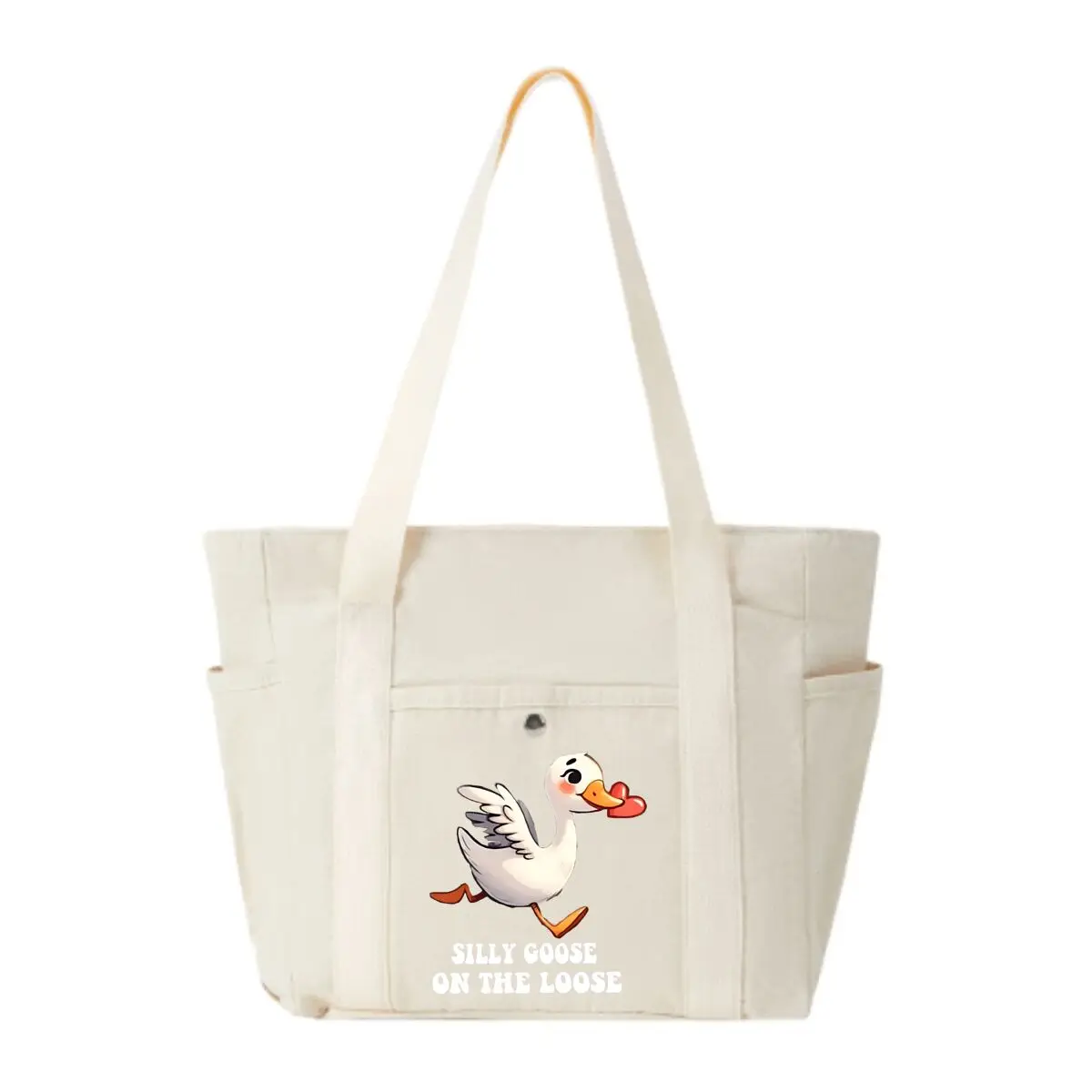 

Funny Goose Silly Goose On The Loose Fashionable Multi-Pocket Shoulder Bag Spacious Shopping Tote