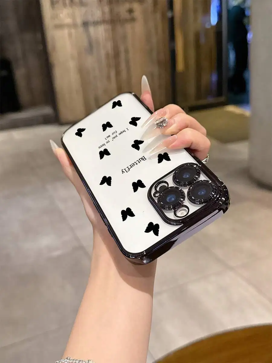 

Butterfly Pattern Full Coverage TPU Phone Case For iPhone 15 14 13 12 11 Pro Max Plus