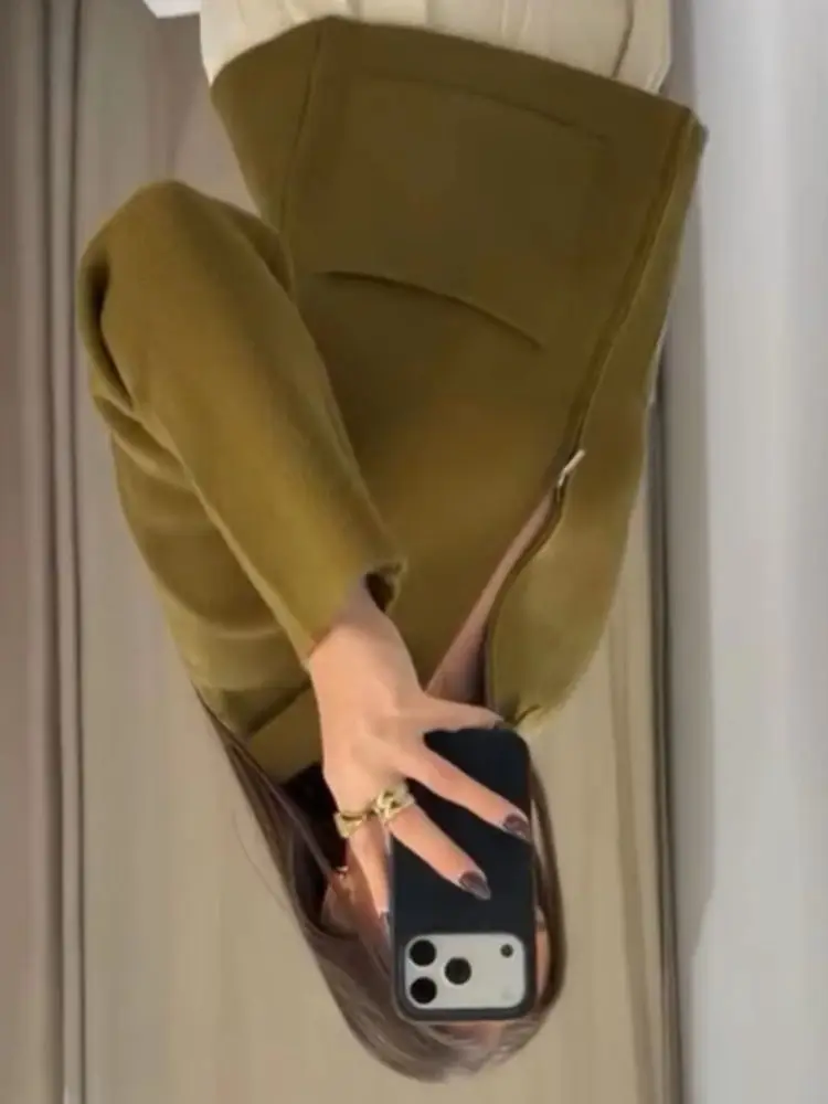 

HH женская осенняя модная вязаная куртка с длинными рукавами и карманами, женская уличная повседневная однотонная куртка на молнии с отложным воротником