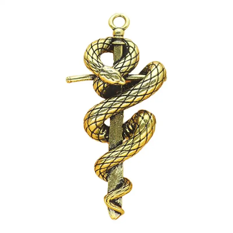 Snake Dangle Charm Snake Pendant Trinket Brass Snake Car Keychain Unique Snake Pendant Trinket Beautiful For Keychains Making