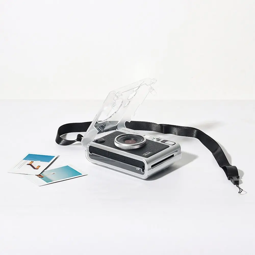 Transparent Instant Camera Case Cover Silicon Carry Bag with Strap For Instax MiniEVO