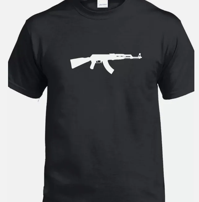 AK-47 T-shirt AK47 2nd Second Amendment Assault Riffle Weapon Molon Rights Tee S