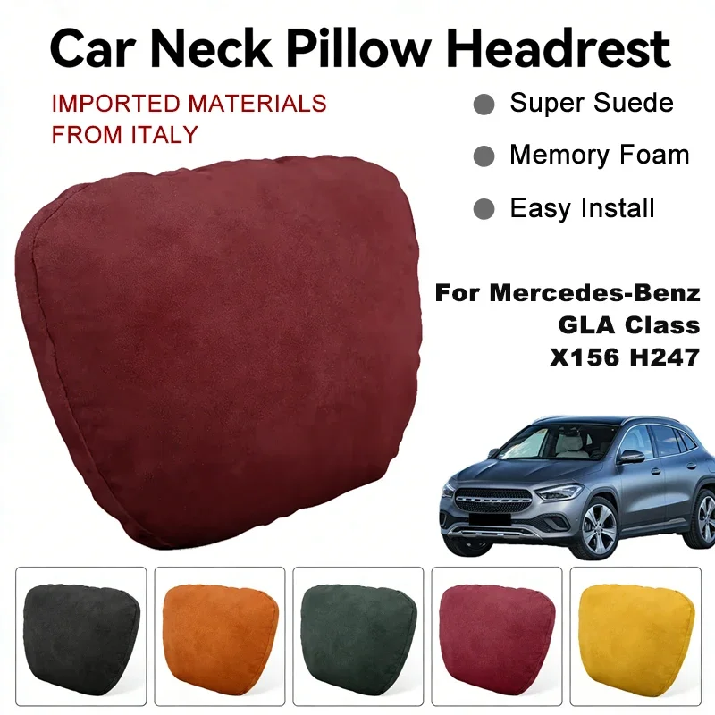 

Italy Suede Car Neck Rest Pillow For Mercedes-Benz GLA Class X156 H247 Seat Head Neck Support Cushion Auto Interior Accessories