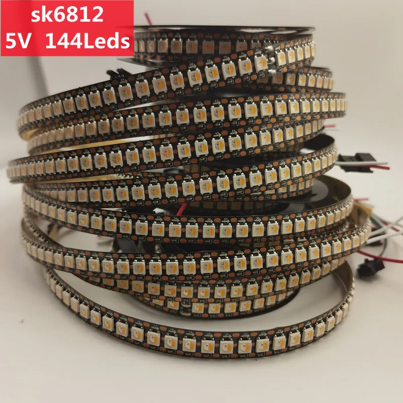 

1M 144 Leds SK6812 DC5V RGBW (Similar WS2812B) 4 In 1 Pixels/m Individual Addressable Led Strip CW NW WW IP30/65/67