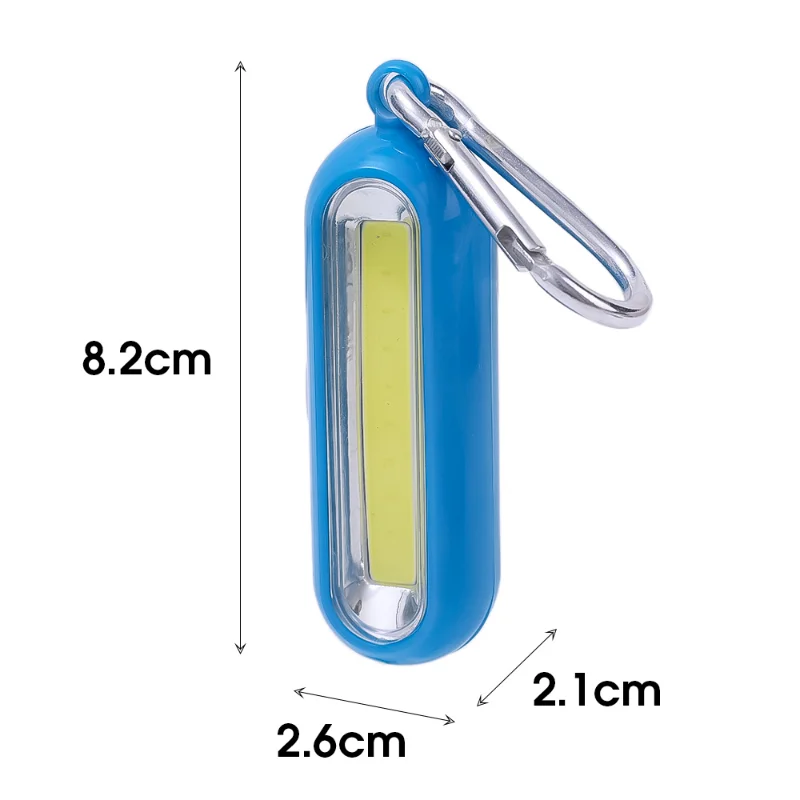 Portable Mini Keychain Flashlight 3 Modes COB LED Key Chain Keyring Torch Light Lamp AAA Powered for Camping Hiking Fishing