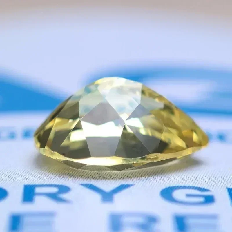 Pear Shaped Canary Yellow Lab Grown Sapphire VVS1 Charms DIY Main Materials Selectable AGL Cert