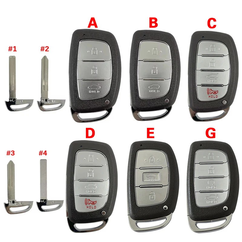 

CS020060 Aftermarekt Key Shell 3/4, кнопка для Hyundai, корпус дистанционного смарт-ключа, сменный корпус автомобильного ключа