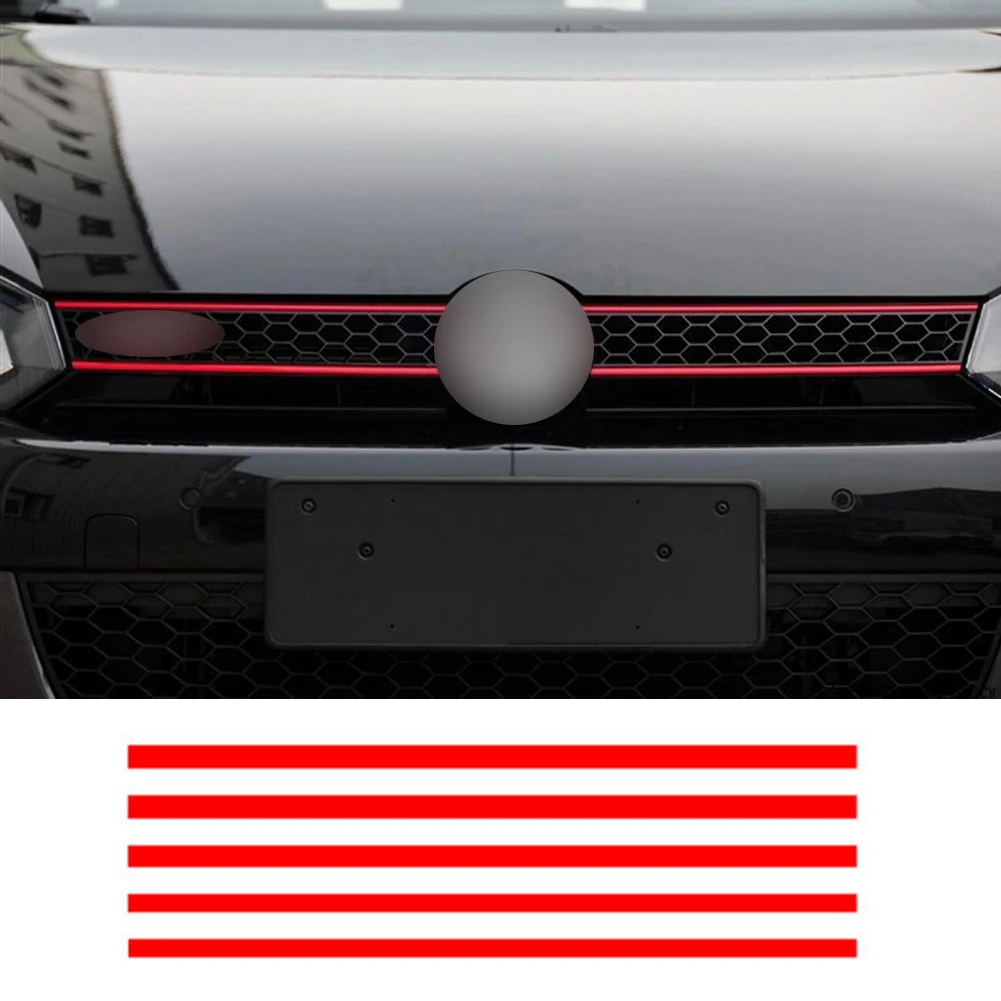 5Pcs/Set Reflective Car Sticker Car Cooler Grill Decorative Sticker Night Ride Safer for VW Golf 6 7 Tiguan Car Accessories