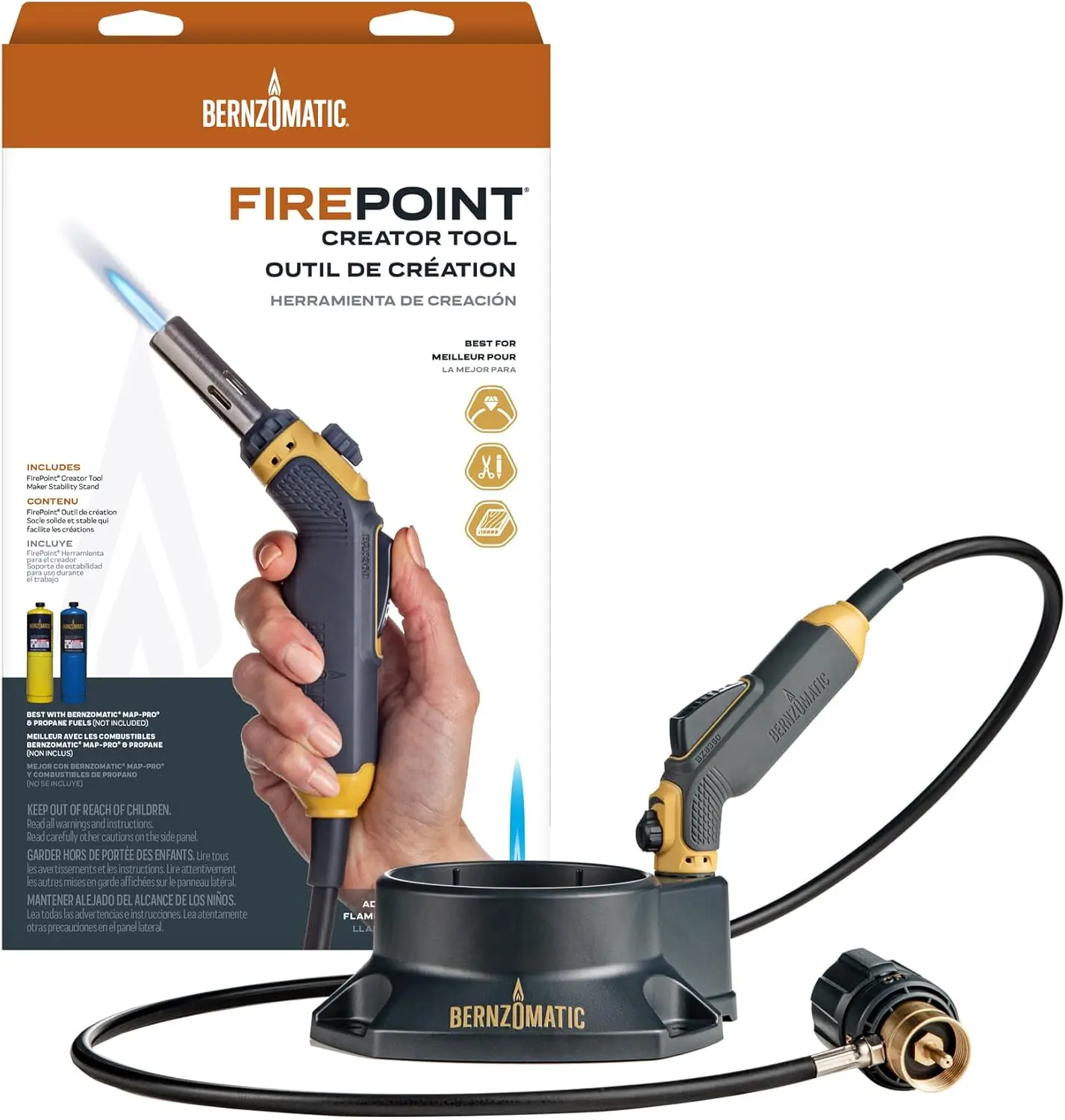 

Precision Flame Hand Torch Tool for MAP-Pro or Propane Fuel, Ideal for DIY and Professional Use