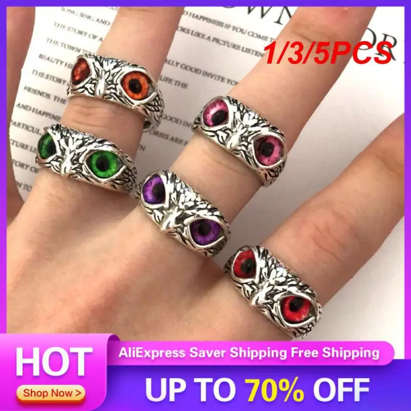 1/3/5PCS Cat Owl Ring Intricate Details Exquisite Unique Owl Jewelry For Men And Women Vintage Design Gift For Owl Lovers