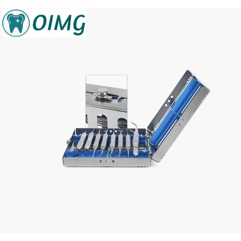 Dental Autoclavable Surgical Sterilization Box Sterilization Rack Dental Cassette File Burs Disinfection Tray Stainless Steel