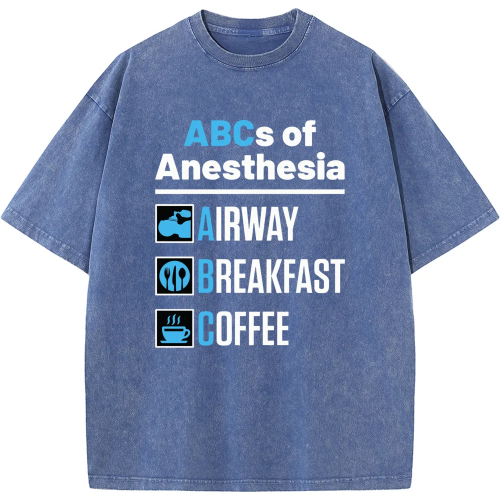 Anaesthesiologist Anesthesiology Doctor Nurse Funny ABCs of Anesthesia Essential T-Shirt 230g Cotton Washed T-Shirt