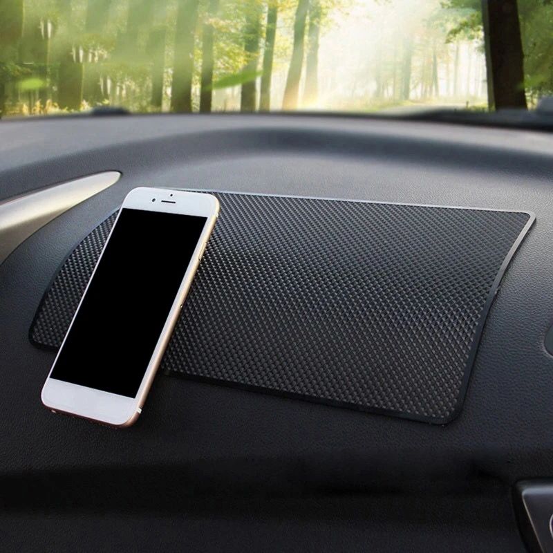 Black Car Dash Grip Mat Mobile Phone Holder Anti Slip Silicone Super Sticky Pad Dashboard Mat Interior Accessories