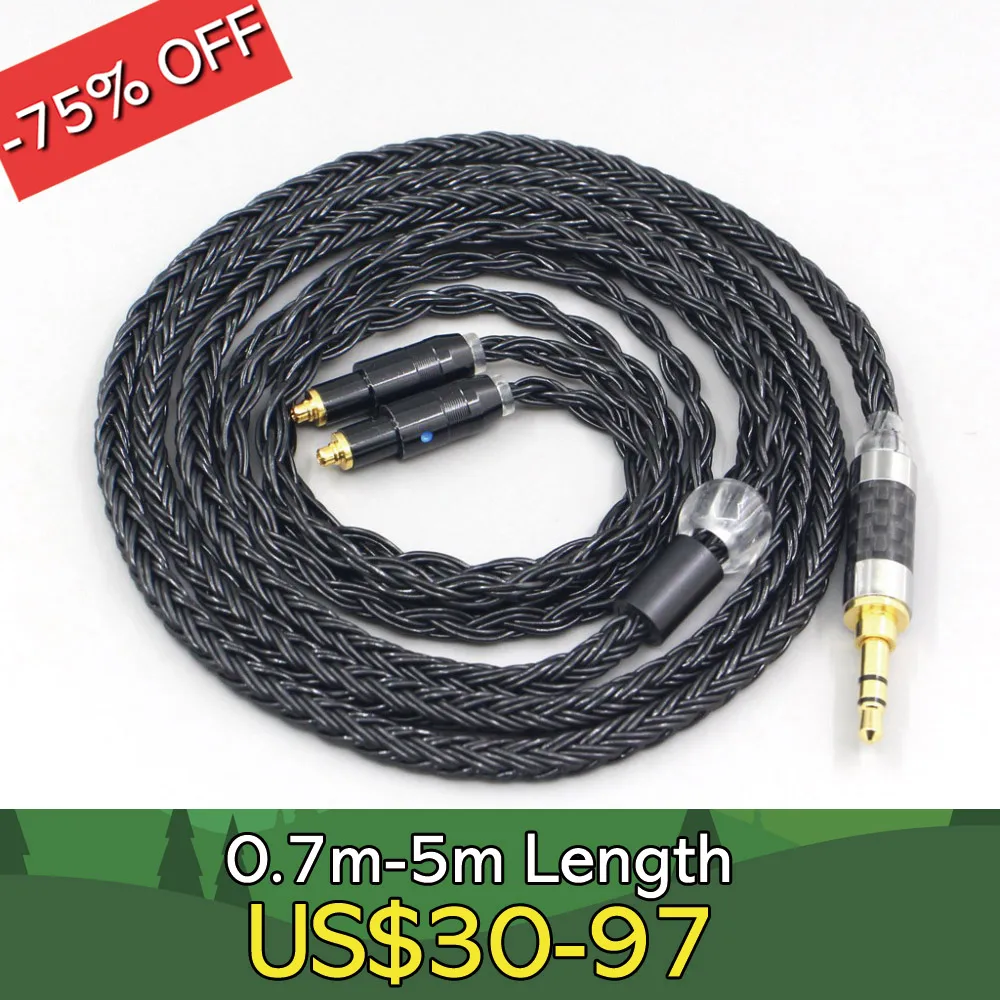 

LN007402 16 Core 7N OCC Black Braided Earphone Cable For Shure SRH1540 SRH1840 SRH1440 Headphone