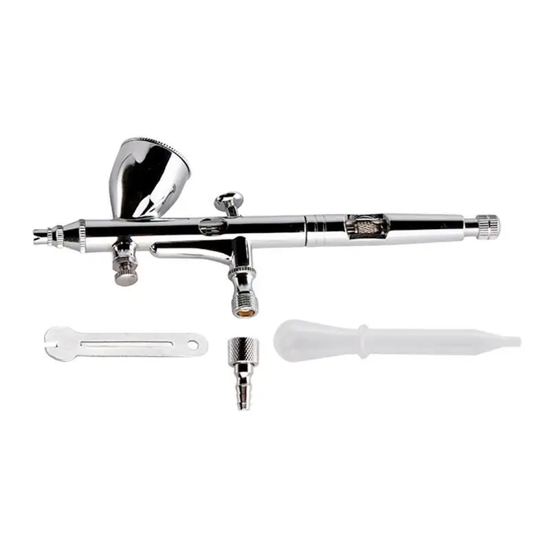 Airbrush with No Auto-Stop Compressor Kit With Black Holder 0.2/0.5mm Needle Nozzle Accessories for Model Painting Airbrush