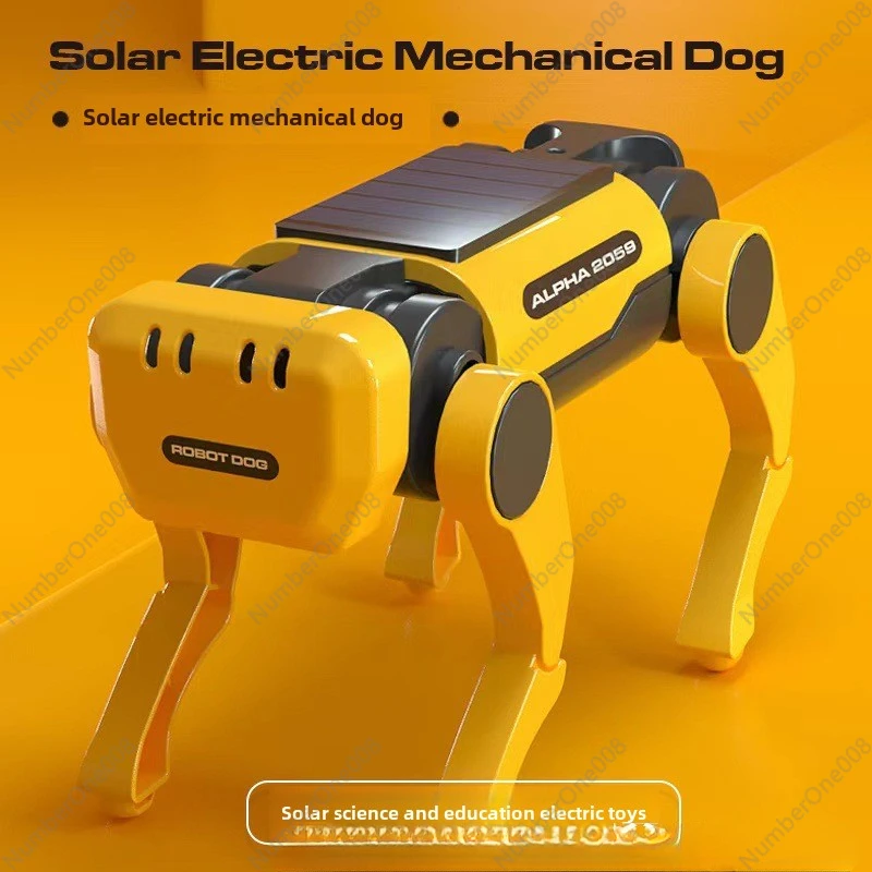 You Can Walk in The Sun Steam Solar Electric Robot Dog Children Assembled Toys Boy Educational Robot