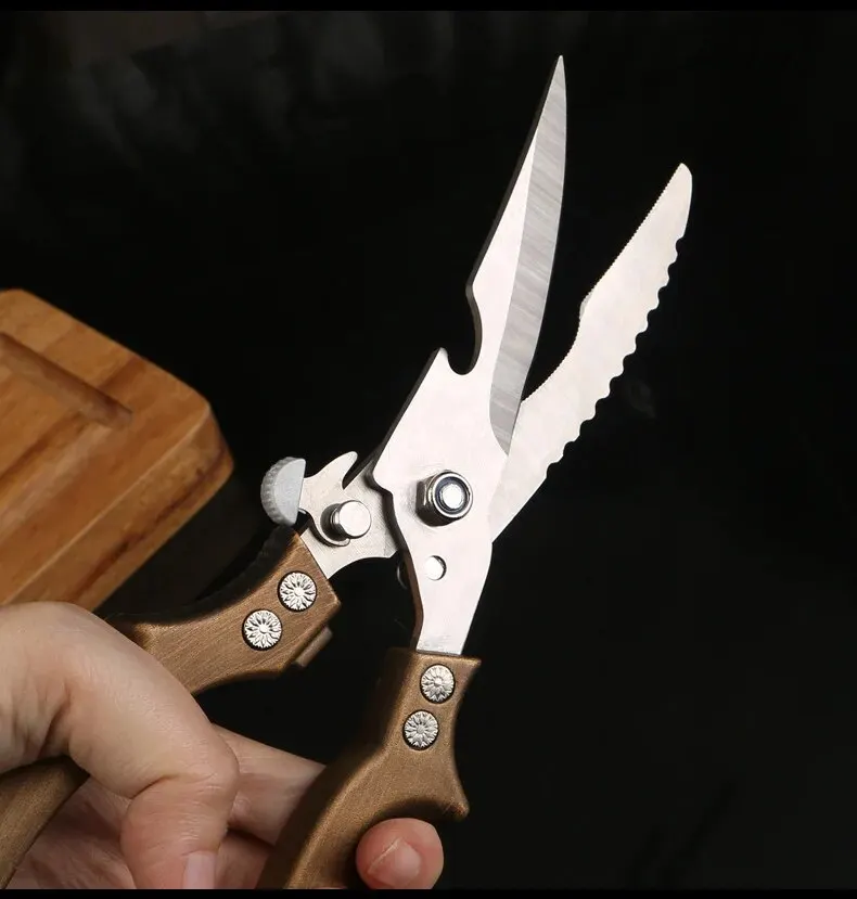 Kitchen Multifunctional Strong Scissors Household All-steel Kitchen Special Stainless Steel Scissors