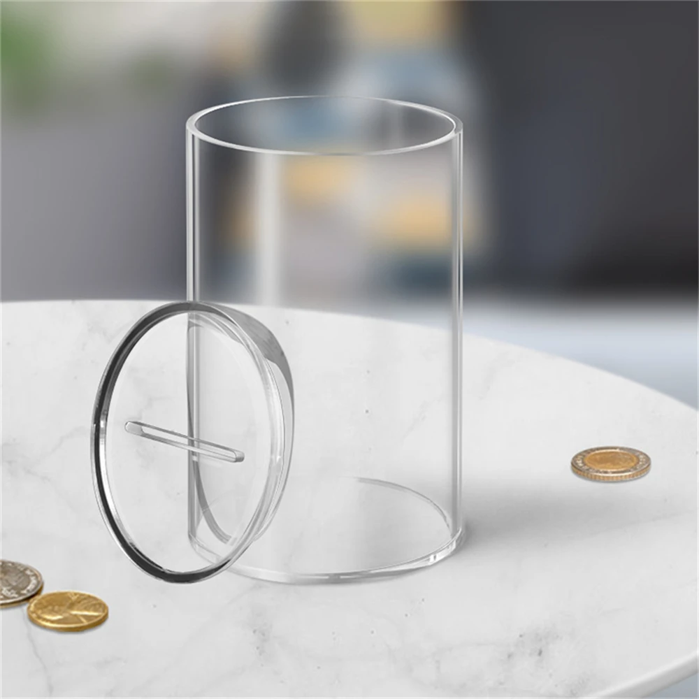 Hucha acrílica transparente elegante, adecuada para decoraciones del hogar, ahorro de estímulo, caja de efectivo para adolescentes, 1 ud.