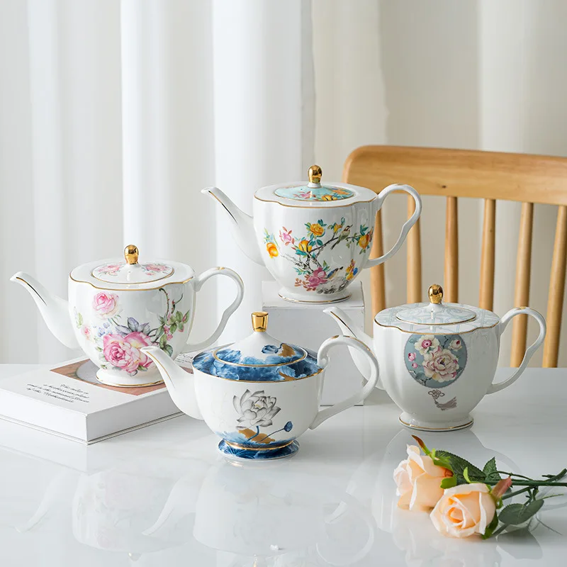 

Чайник Noble Bone China, 500 мл, розовый кофейник с камелией, набор для дома, высококачественный фарфоровый чайник, кувшин для вечеринки, кафе, чайная посуда, чайник Puer