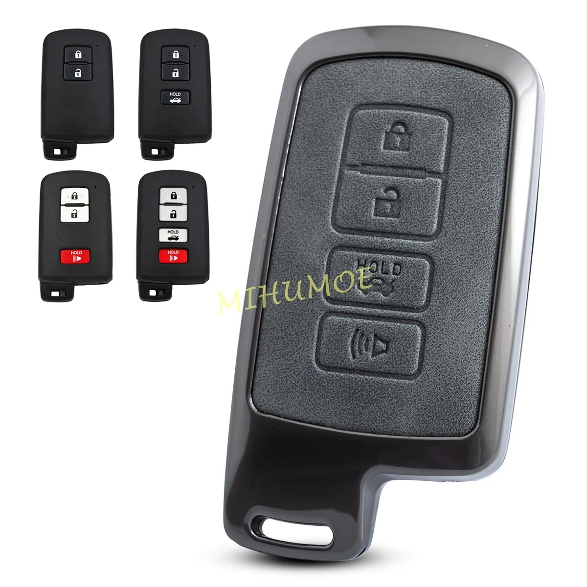 Metal Leather Car Remote Key Case Cover For Toyota Tacoma 4Runner RAV4 Camry Highlander Corolla Kluger Sequoia Tundra Avalon