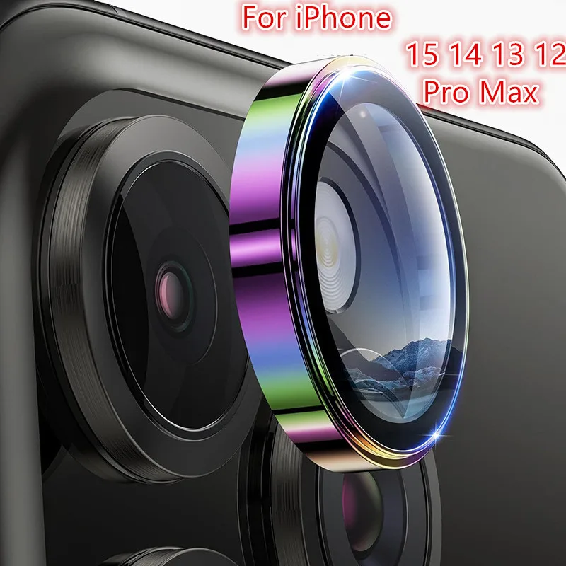 Metal Camera Lens Protector For iPhone 16 Pro Max 15 14 Pro 9H Tempered Glass Camera Cover For iPhone 15 Pro Lens Original color