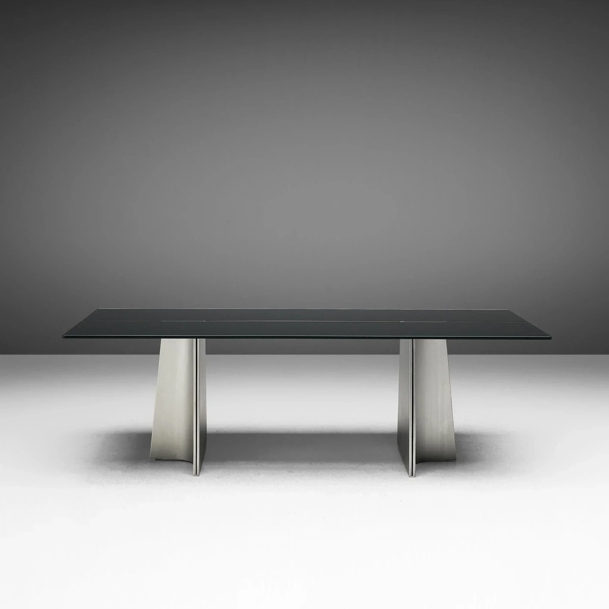 

New stainless steel antique style rock slab marble luxury stone dining table leg bracket / load bearing two tons / size customiz