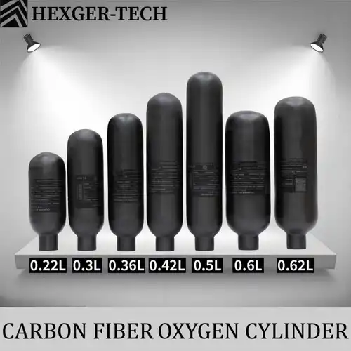HEXGER-TECH 300Bar 4500Psi cilindro de fibra de carbono tanque de buceo de alta presión HPA hilo de buceo M18 * 1,5
