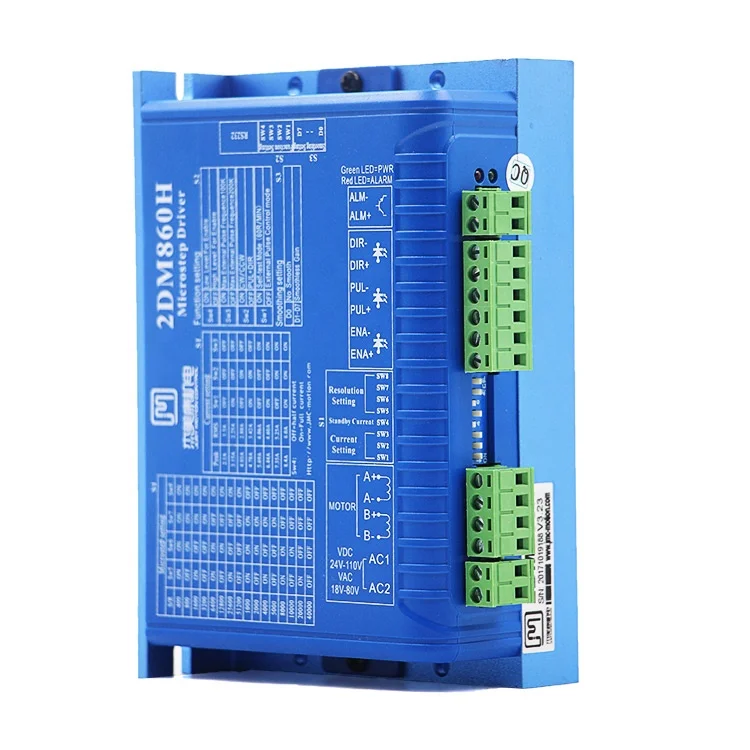 

2DM860H Драйвер шагового двигателя переменного и постоянного тока Nema23 Nema34 Nema42 с микрошаговым двигателем DSP