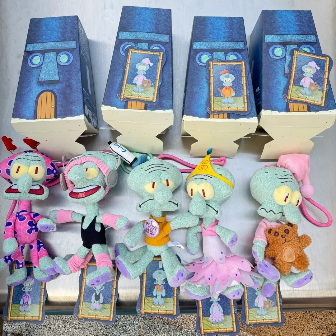 

SpongeBob Squidward's Day Series Blind Box Plush Dress-Up Doll Keychain Anime Figure Mystery Box Cute Dolls Guess Bags Gift