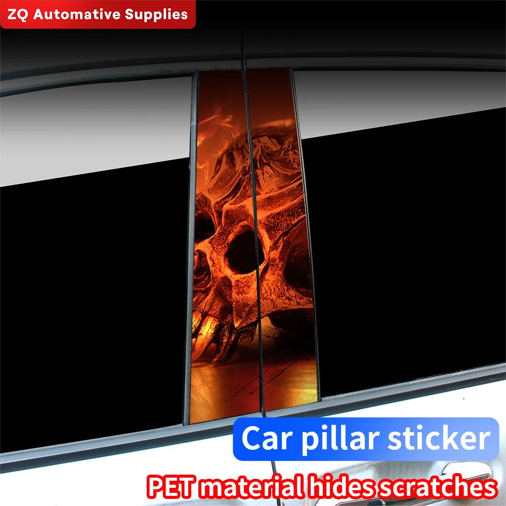 Skull Car Stickers Auto B-pillar Car Center Column Horror Decoration Cover Scratches Waterproof Vinyl Decals Cars Accessories