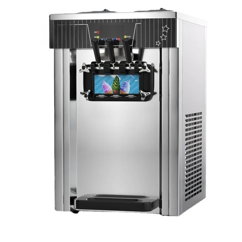 

ZB-BQL268 298 Soft ice cream machine Commercial small vertical cone ice cream machine Desktop 3-color ice cream