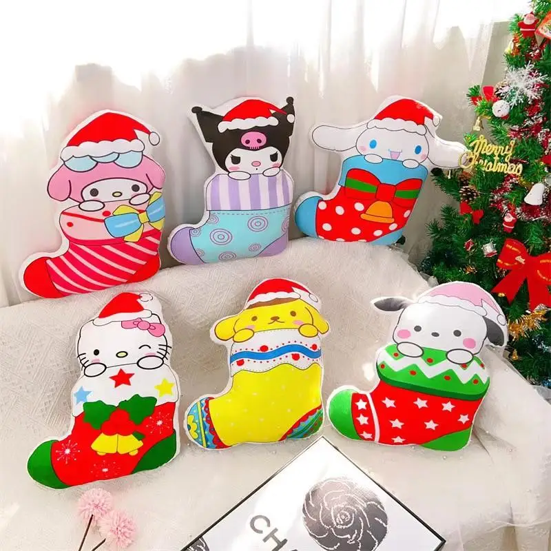 Anime Hello Kitty Cartoon Pillow Kawaii Decorate Christmas Reversible Cushion Kuromi Portable Car Lumbar Support Gift Wholesale