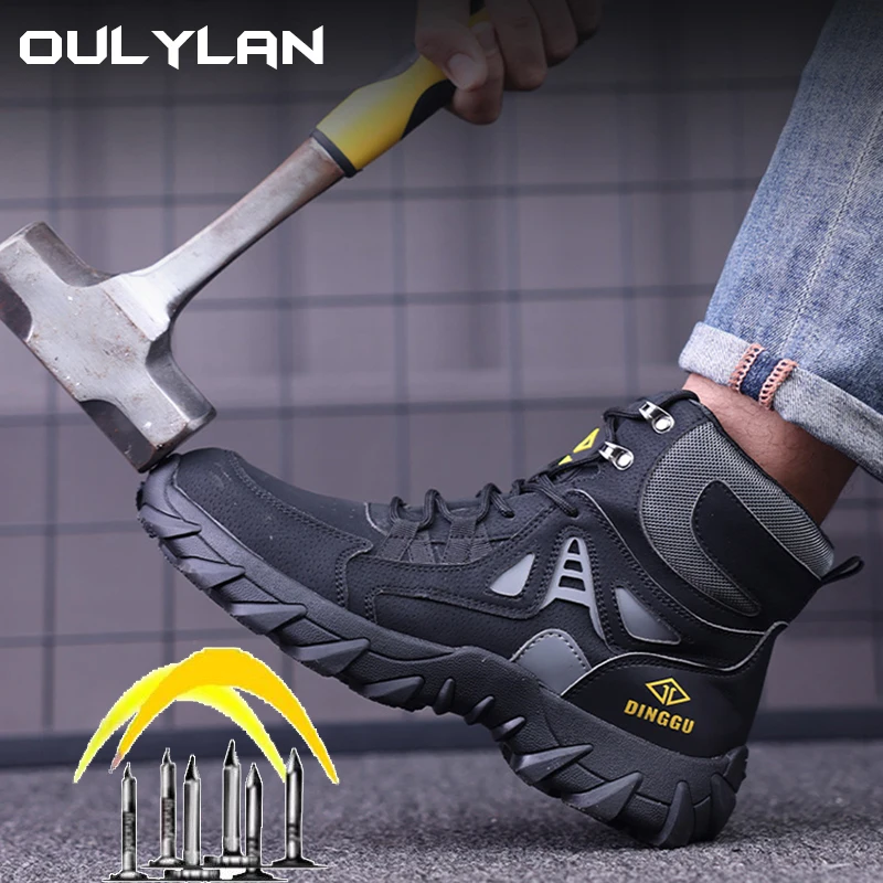 

Waterpoof Protect Work Shoes Men Anti Slip Abrasion Resistant Soft Sole Anti-smashing Puncture Lightweight Outdoor Safety Shoes