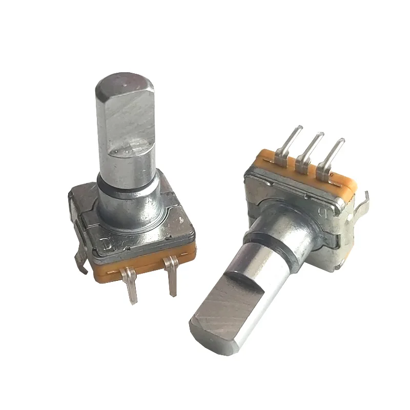 5pcs 20 Position 360 Degree Rotary Encoder EC11 w Push Button 5Pin Handle Long 17MM With A Built In Push Button Switch