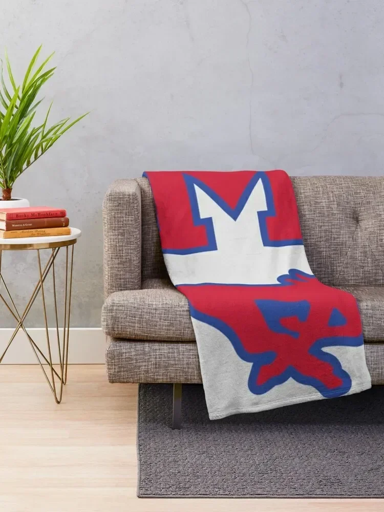 SMU Blue Logo & Red Peruna Throw Blanket christmas decoration Decorative Sofas Quilt Furrys Blankets