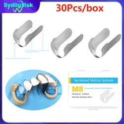 30Pc Dental Matrix Contoured Anterior Metal Matrix M8 Twin Anterior Matrices System Sectional Matrix Bands Dentistry Materials