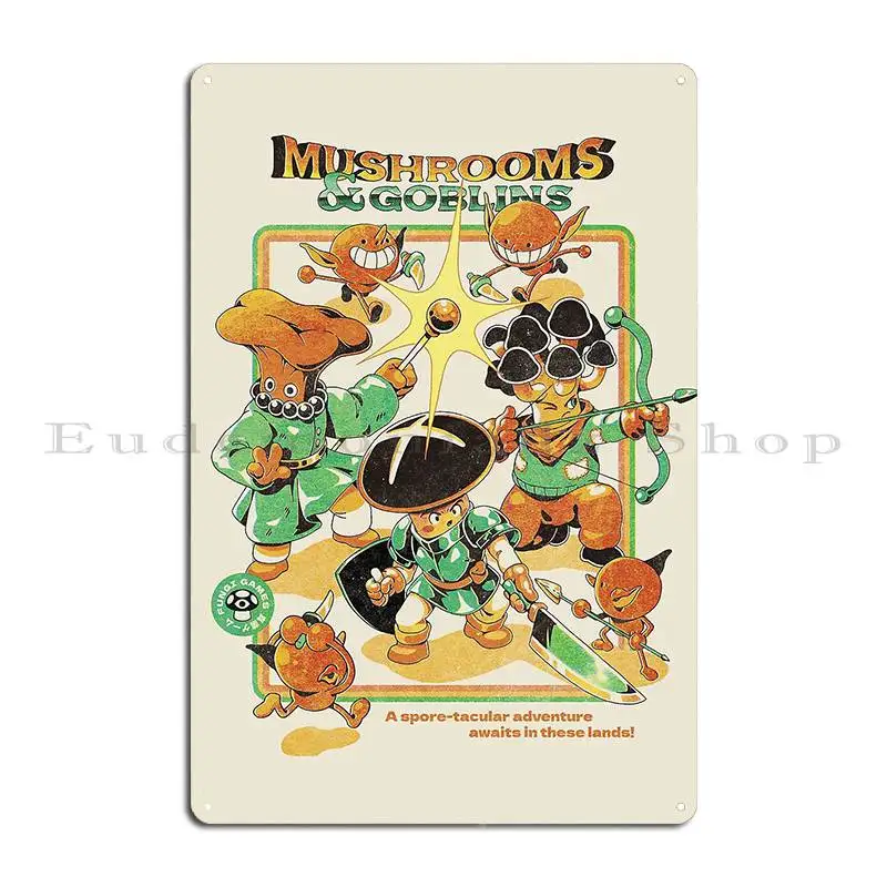 Mushrooms And Goblins Metal Signs Pub Funny Create Mural Wall Mural Tin Sign Poster