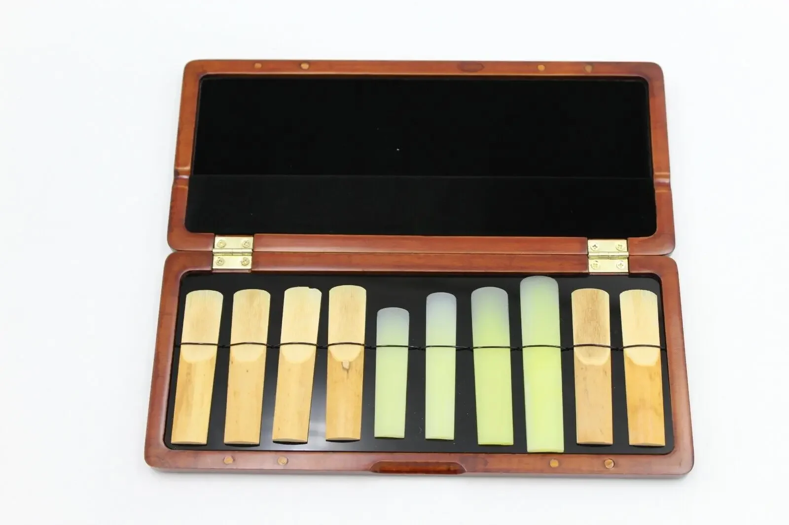 Red Maple Wood Saxophone Reed Case - Holds 10 Reeds with Soft Velvet Lining Easter Music Theme for Saxophone Accessories
