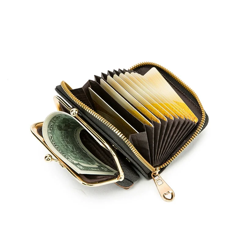 Ladies Mini Accordion Card Holder Wallet Large Capacity Premium Coin Purse Elegant Design for Daily Commute Work