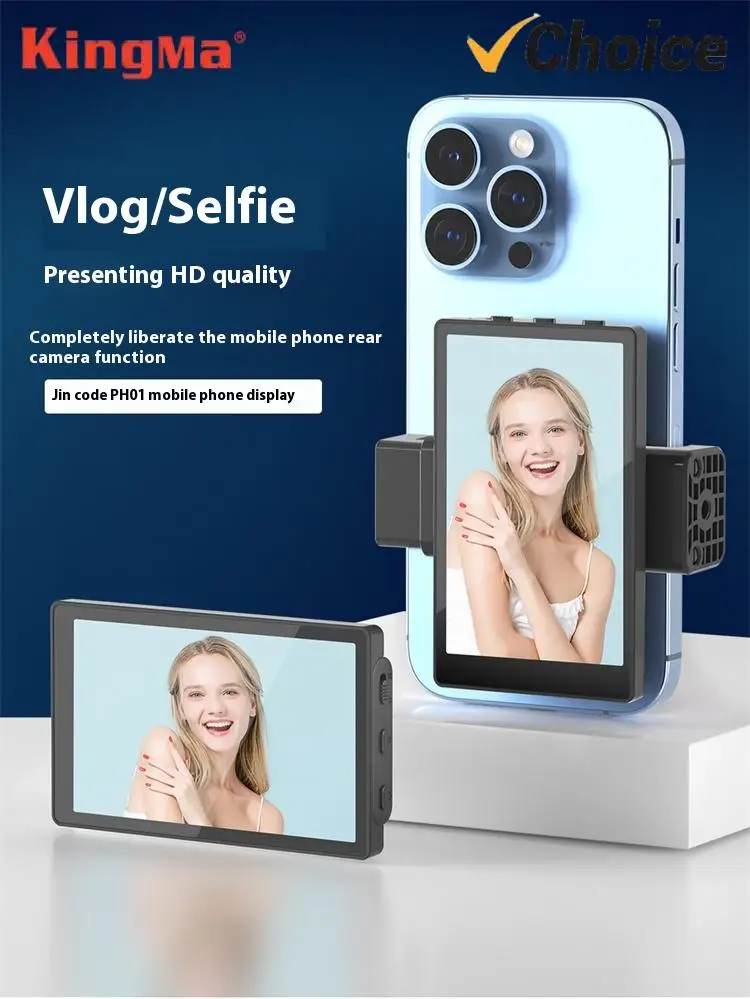 

KingMa Smartphone Vlog Selfie Monitor Screen using phone rear camera for Selfie Vlog Live Stream for Android iPhone